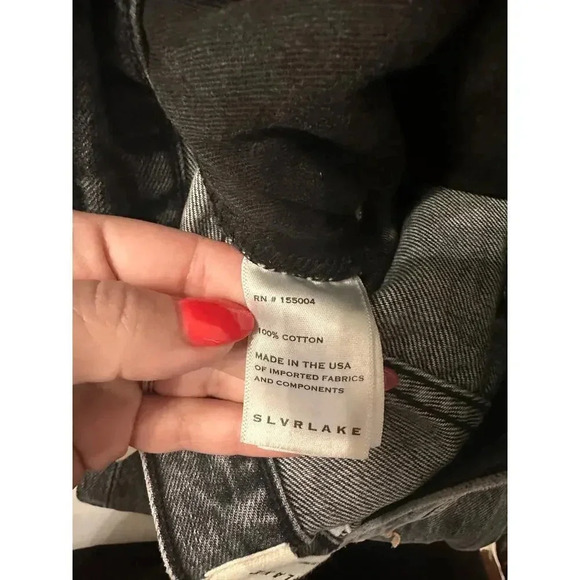 NEW- NWT SLVRLAKE Sierra Distressed High-Rise Straight-Leg Jeans - Picture 10 of 13